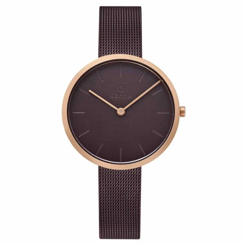 Obaku V219LXVNMN Women's Hassel Lille-Walnut Wristwatch sold by H.S. Johnson