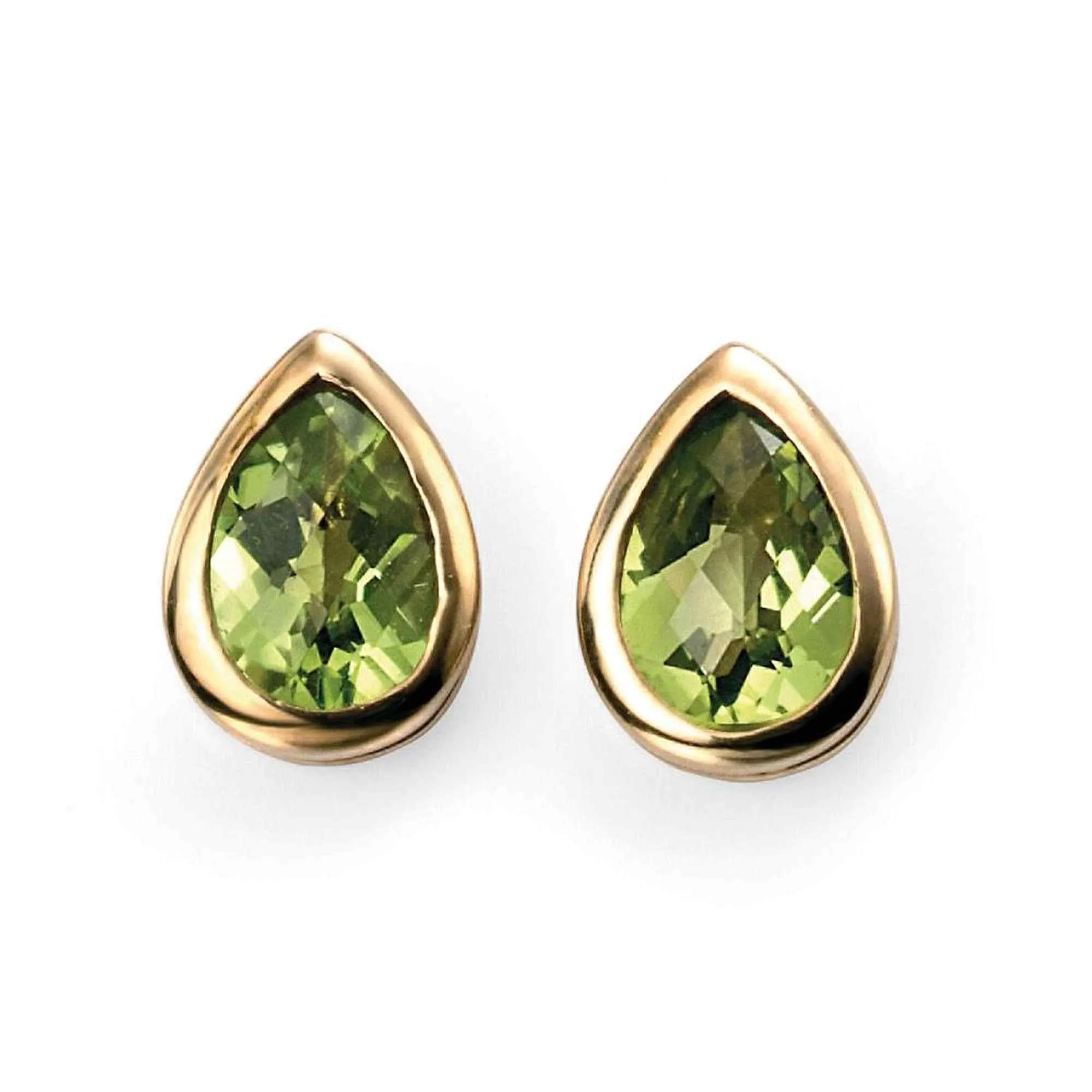 Elements Gold GE489G Peridot Teardrop Stud Earrings sold by H.S. Johnson