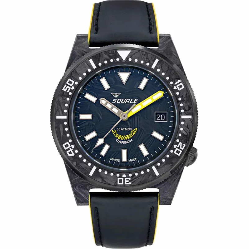 Squale T183AFCY.RLY Forged Carbon Yellow Wristwatch sold by H.S. Johnson
