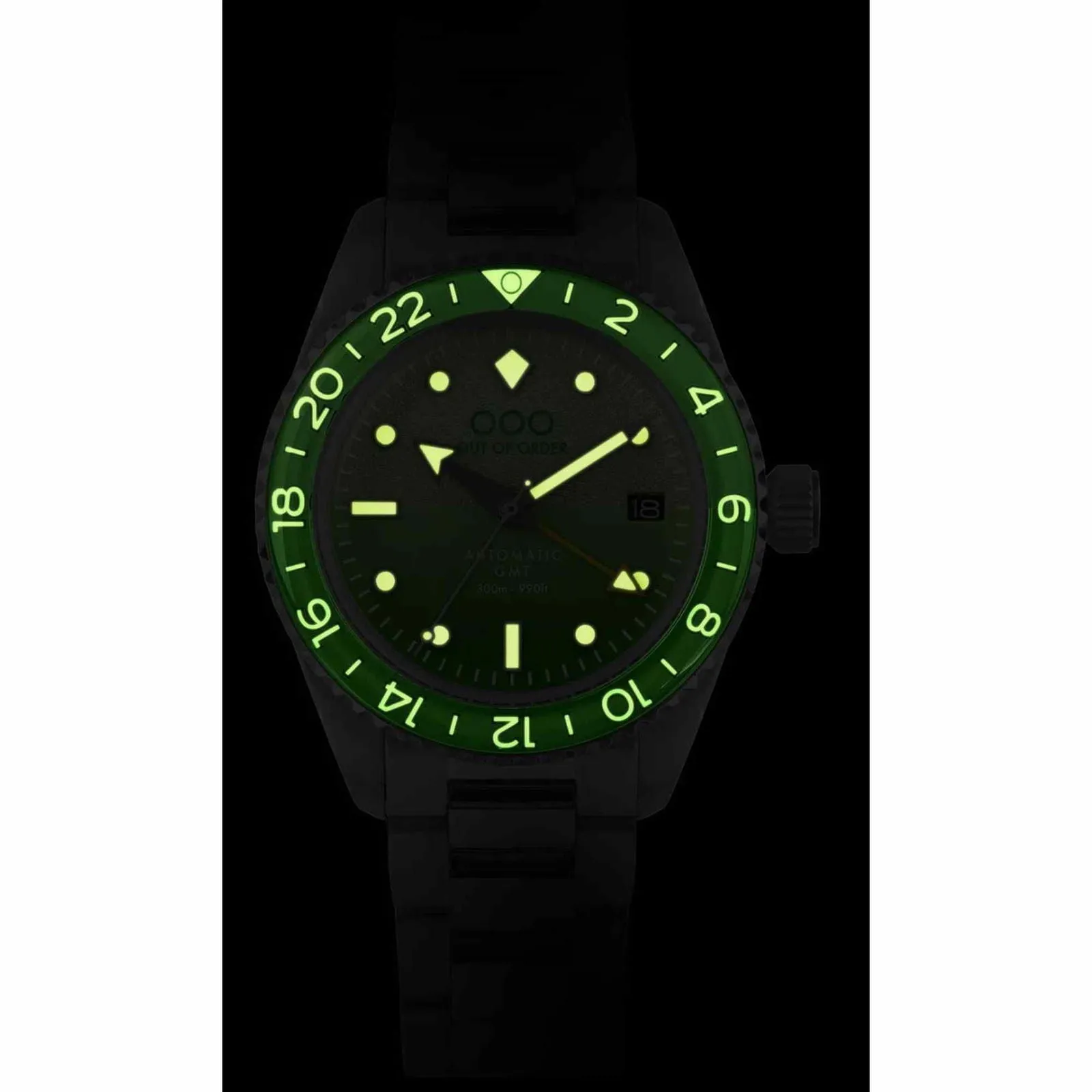 Out Of Order 001-25.MI.BAND.SS Men's Midori Auto GMT Ultra Brushed Watch sold by H.S. Johnson product image thumbnail 2