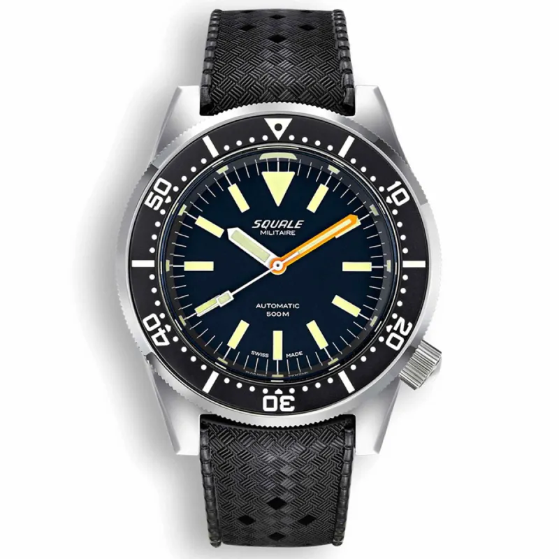 Squale 1521MILBL.HT Blasted Swiss Automatic Dive Watch Rubber sold by H.S. Johnson