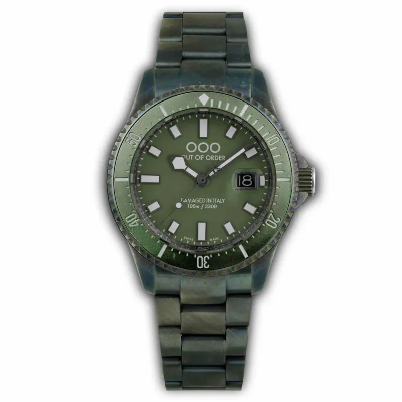 Out Of Order 001-27.VE Verde Oliva Casanova Ultra Distressed Watch sold by H.S. Johnson