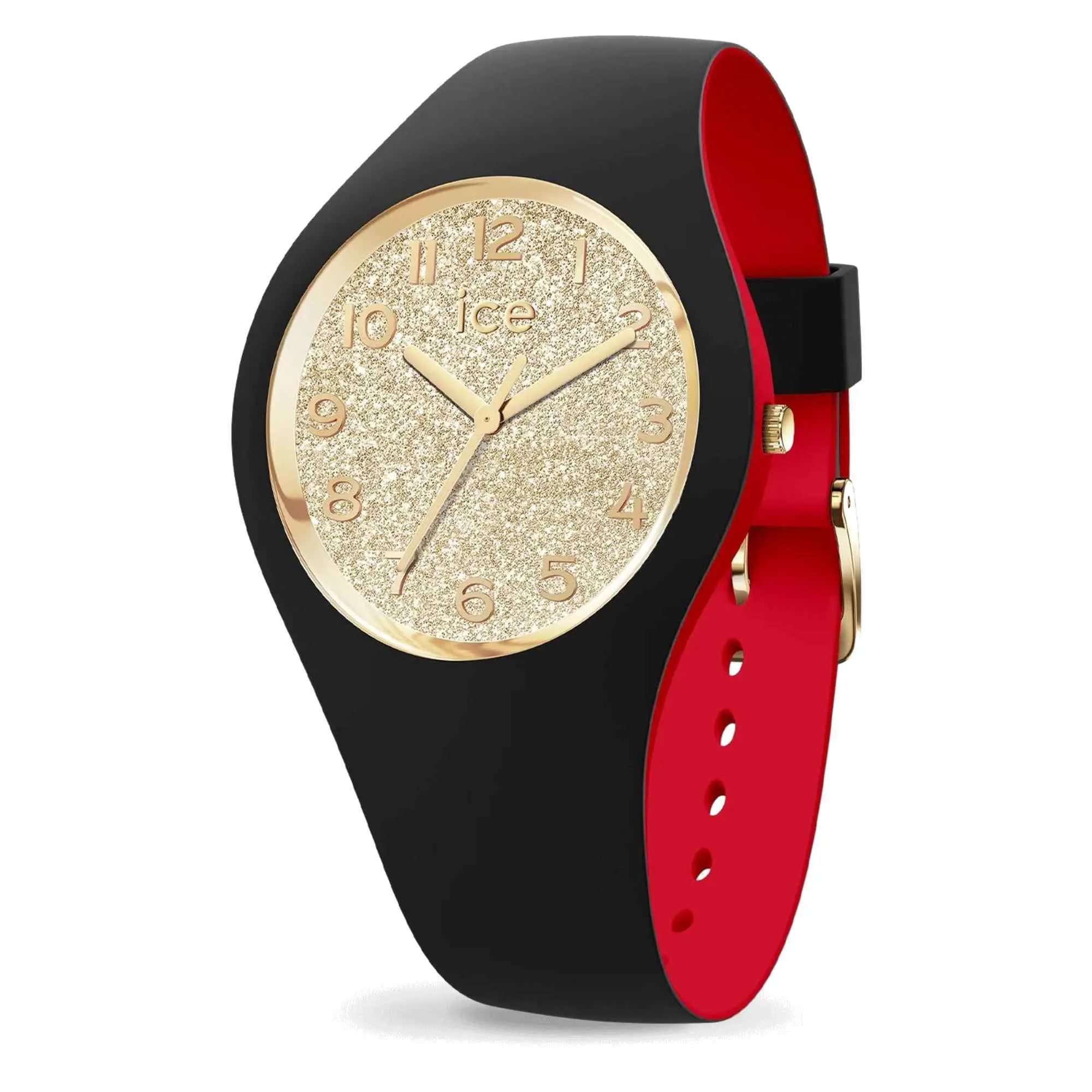 Ice 022325 Loulou Black Gold Glitter Wristwatch sold by H.S. Johnson