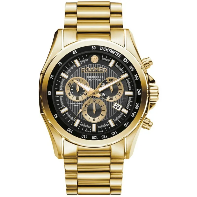 Roamer 220837 48 55 20 Rockshell Mark III Black Dial Chronograph Wristwatch sold by H.S. Johnson