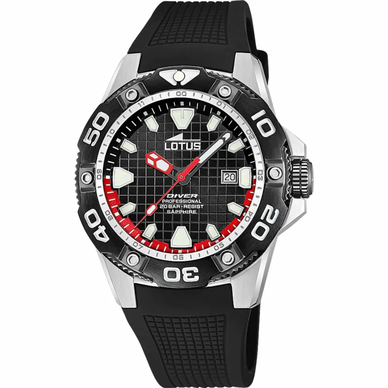 Lotus L18927/4 Men's Black Dial Diver Watch sold by H.S. Johnson