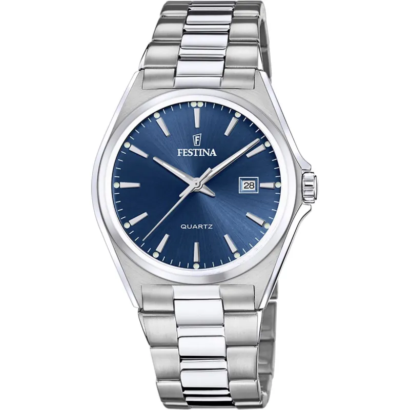 Festina F20552/3 Men's Blue Dial Steel Bracelet Wristwatch sold by H.S. Johnson