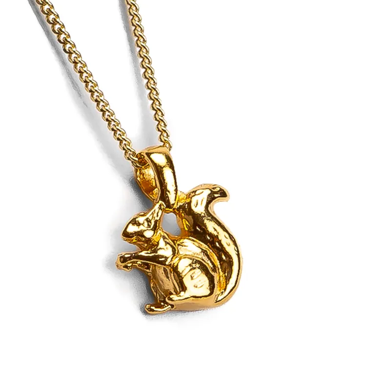 Miniature Squirrel Necklace in Silver with 24ct Gold sold by Henryka