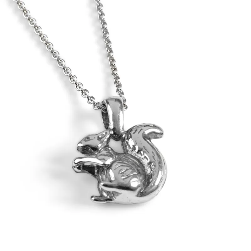 Miniature Squirrel Necklace in Silver sold by Henryka
