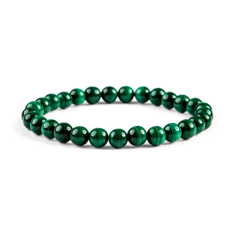 Stretch Bead Bracelet in Malachite sold by Henryka
