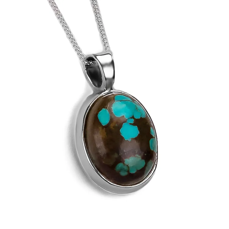 Dainty Tibetan Turquoise Necklace - Natural Designer Gemstone sold by Henryka