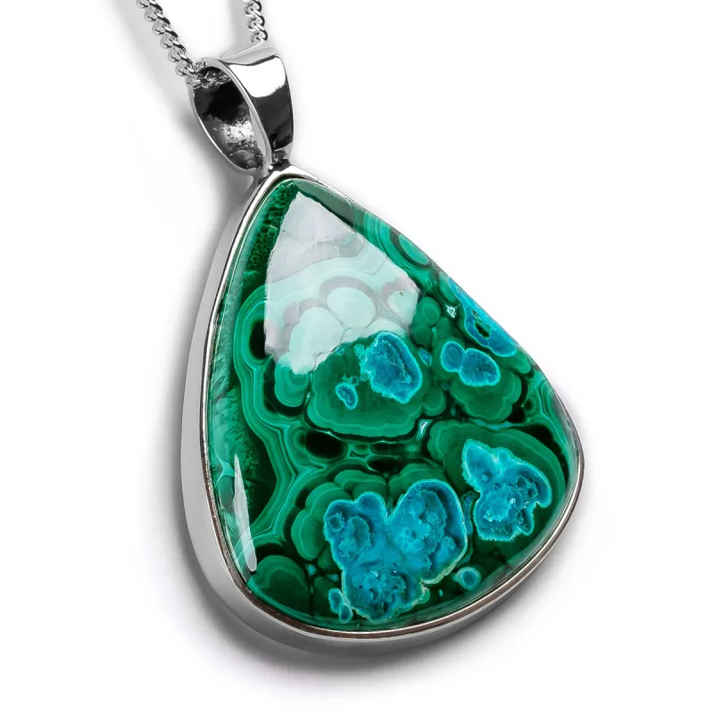 Vibrant Azurite-Malachite Necklace - Natural Designer Gemstone sold by Henryka