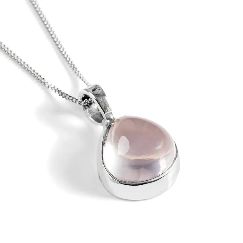 Pure Light Rose Quartz Necklace - Natural Designer Gemstone sold by Henryka
