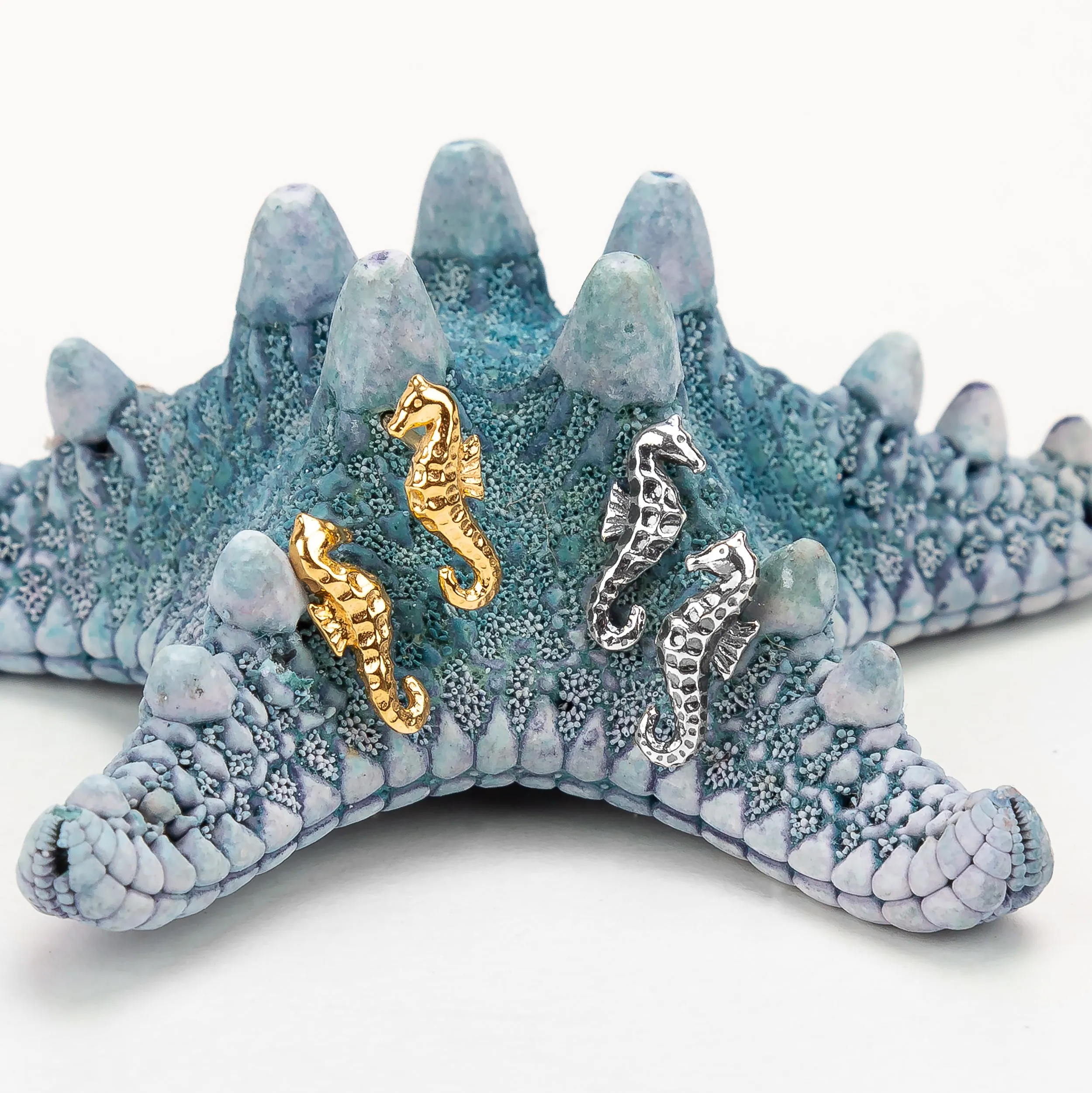 Miniature Seahorse Stud Earrings in Silver sold by Henryka product image thumbnail 5