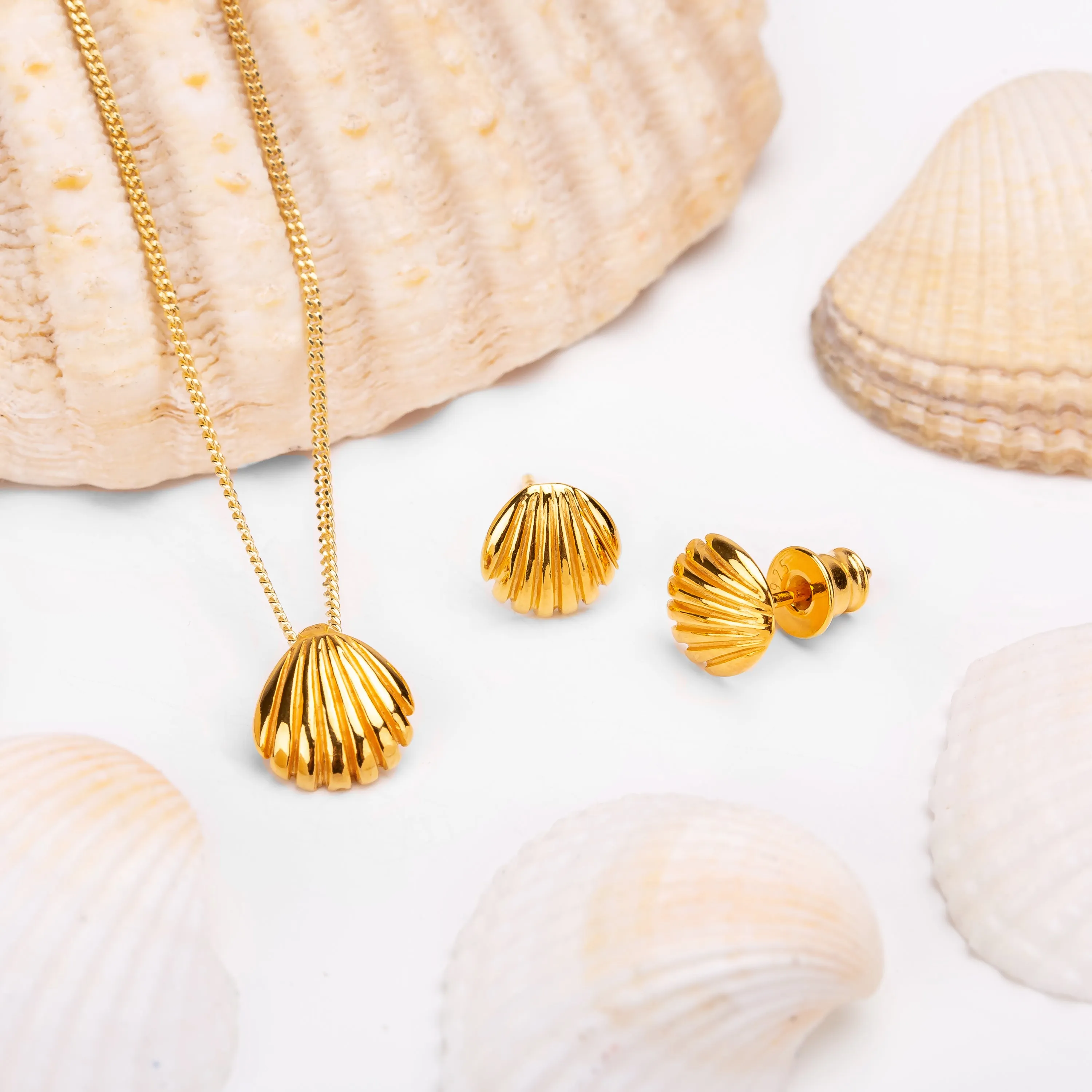 Sea Shell / Seashell Necklace in Silver with 24ct Gold sold by Henryka product image thumbnail 5