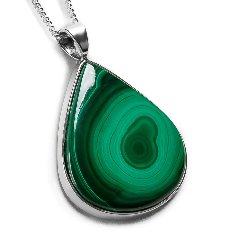 Perfect Round Malachite Necklace - Natural Designer Gemstone sold by Henryka