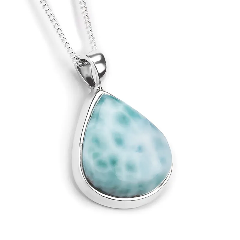 BIG & BOLD Top Quality Larimar Gemstone Necklace - Natural Designer Gemstone sold by Henryka