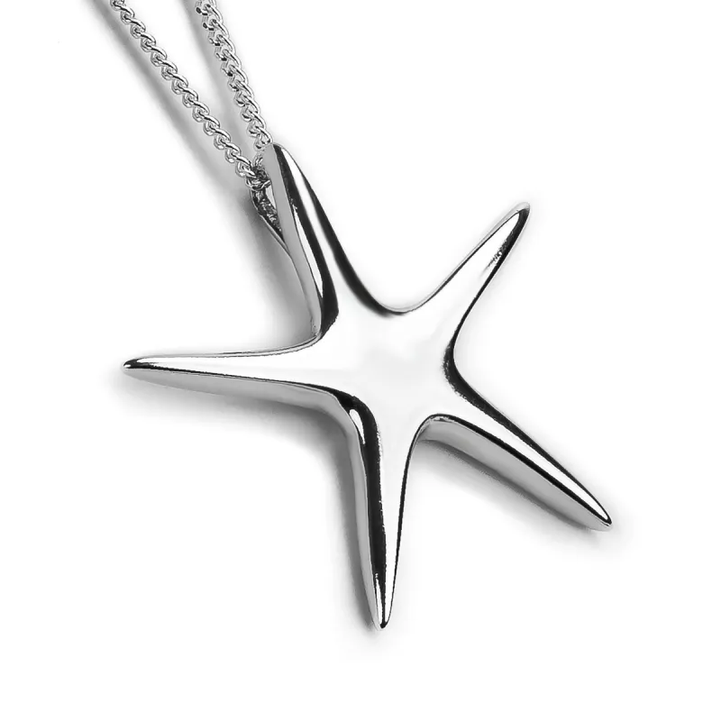 Solid Starfish Necklace in Silver sold by Henryka