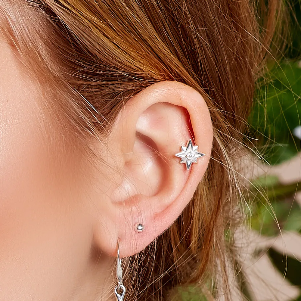 Star Burst Stud Earrings in Silver sold by Henryka product image thumbnail 2