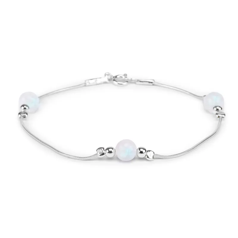 Bead Bracelet in Silver and Moonstone sold by Henryka