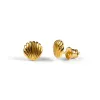 Seashell / Sea Shell Stud Earrings in Silver with 24ct Gold sold by Henryka