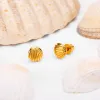 Seashell / Sea Shell Stud Earrings in Silver with 24ct Gold sold by Henryka