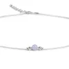 Delicate Single Stone Necklace in Silver and Blue Lace Agate sold by Henryka