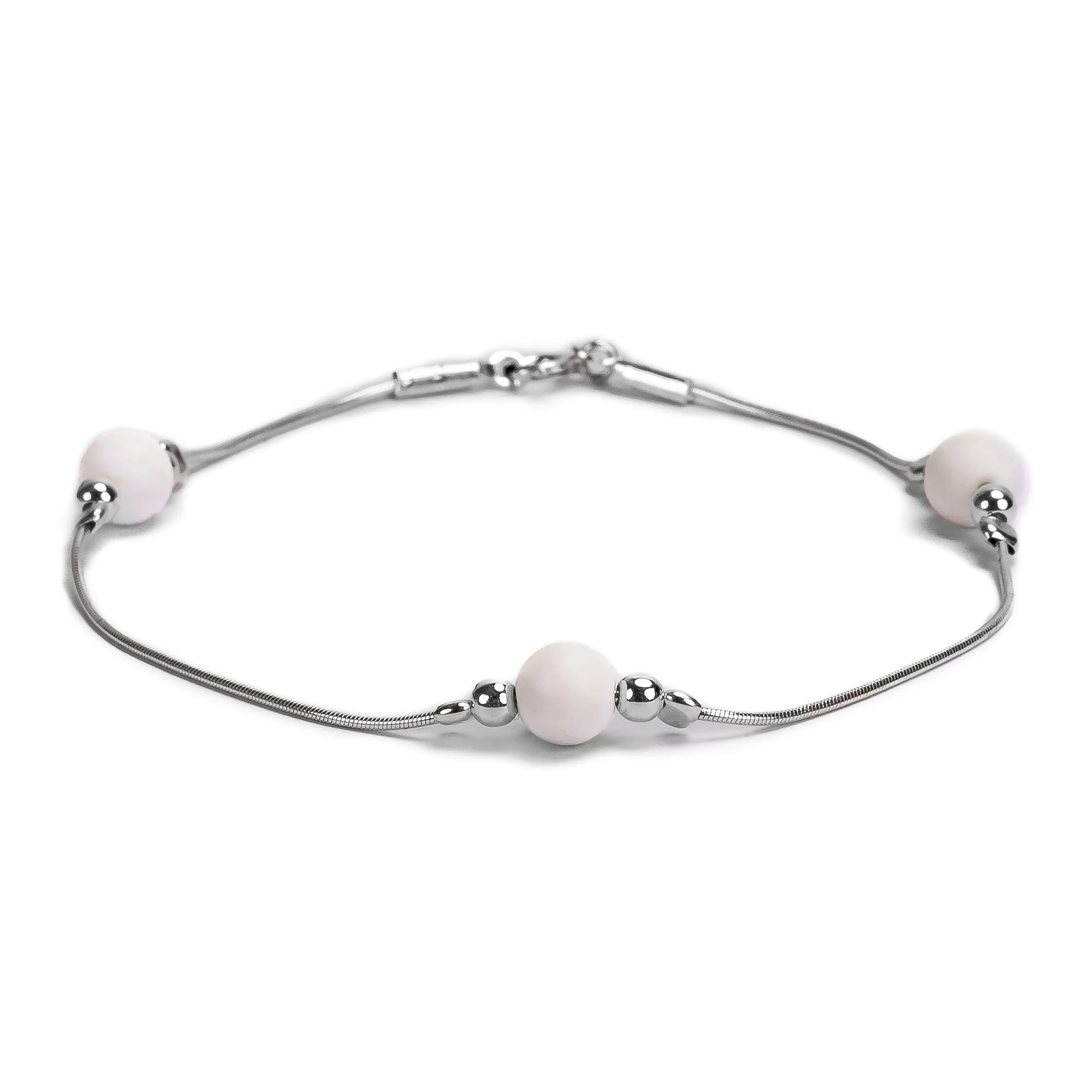Bead Bracelet in Silver and White Shell sold by Henryka