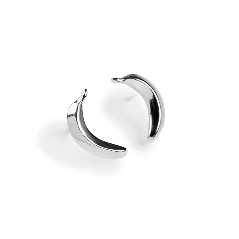 Banana Silver Stud Earrings sold by Henryka
