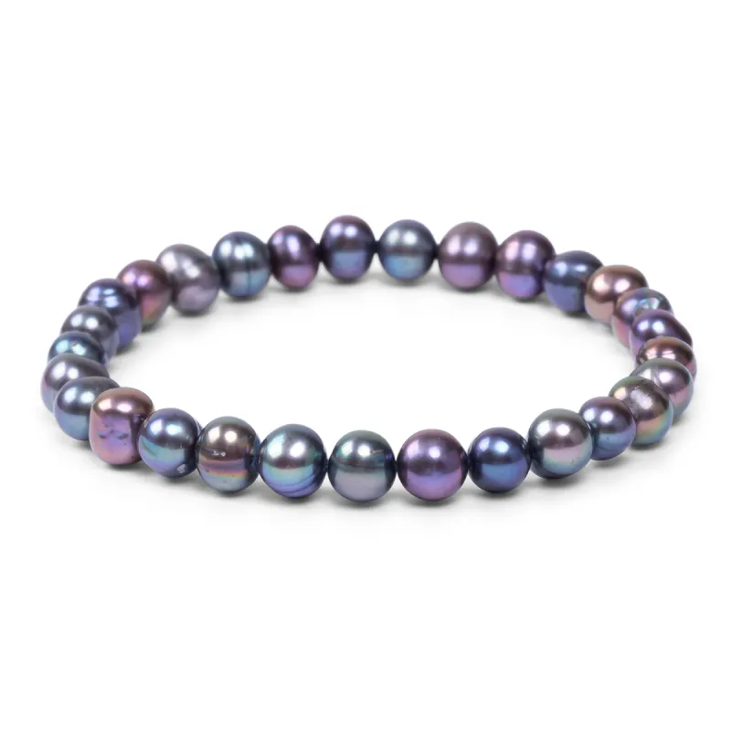 Stretch Bead Bracelet in Black Pearl sold by Henryka