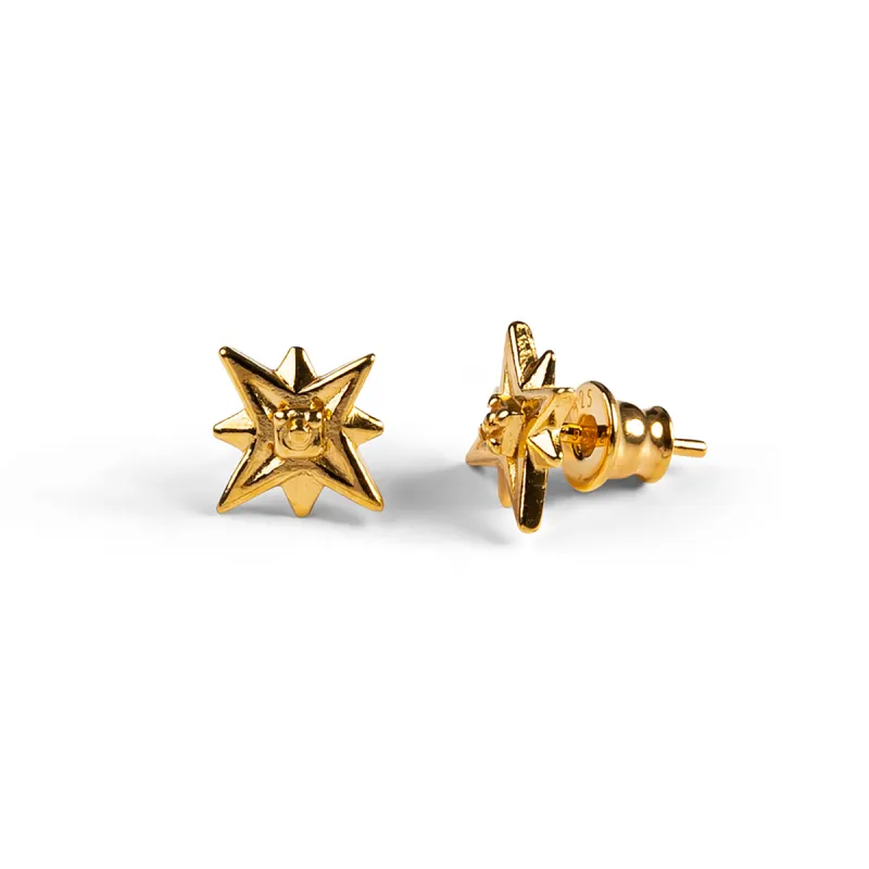 Star Burst Stud Earrings in Silver with 24ct Gold sold by Henryka