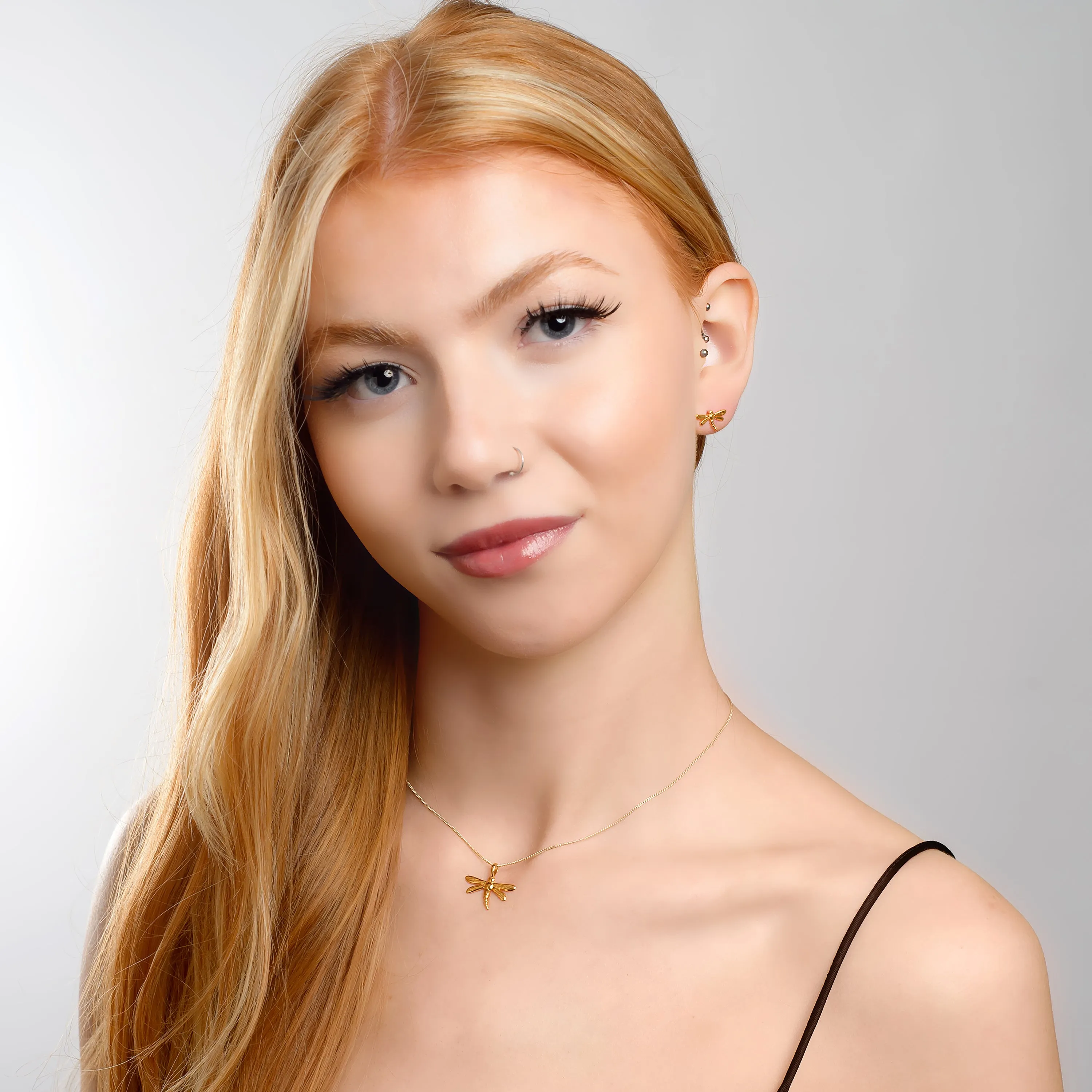 Miniature Dragonfly Necklace in Silver with 24ct Gold sold by Henryka product image thumbnail 3