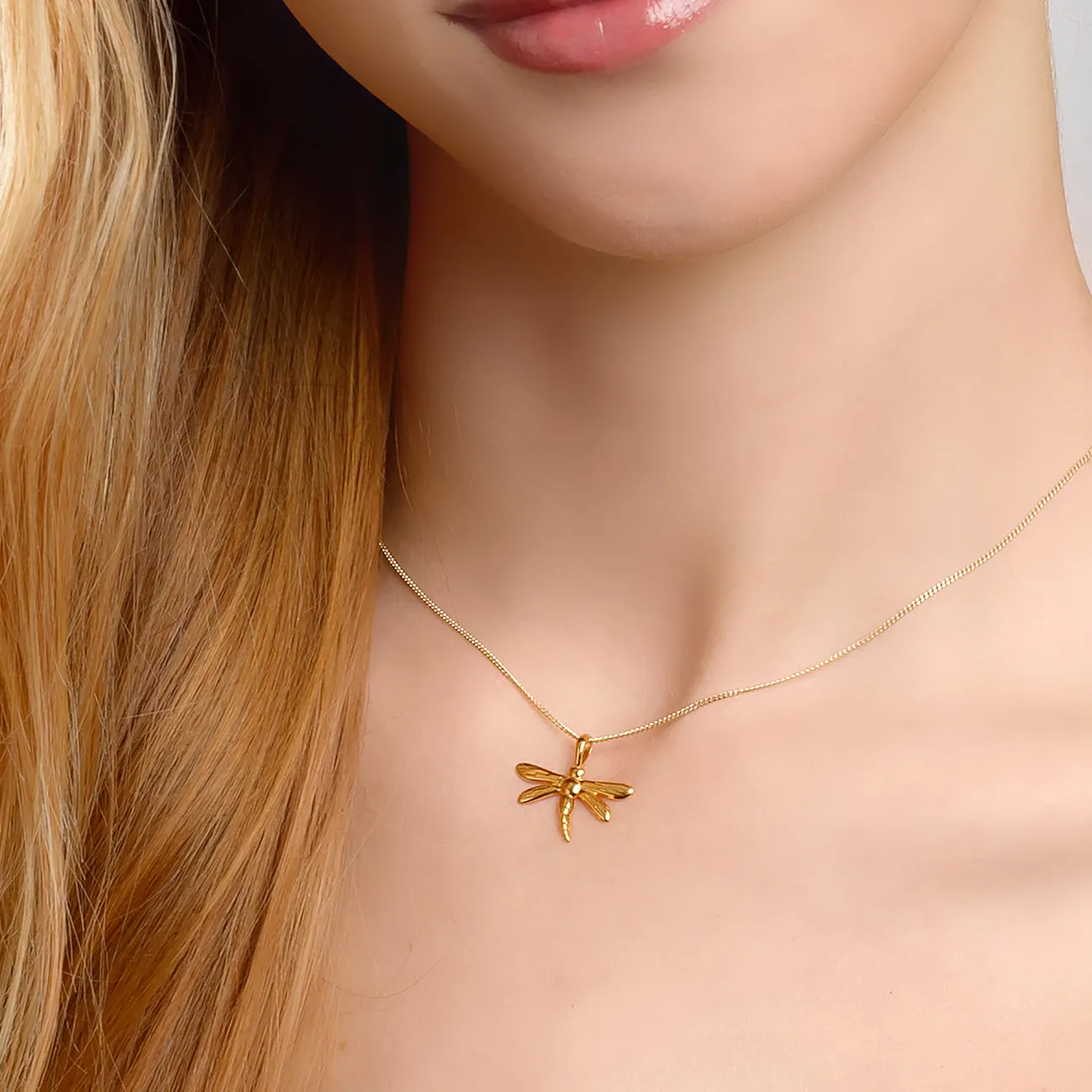 Miniature Dragonfly Necklace in Silver with 24ct Gold sold by Henryka product image thumbnail 2