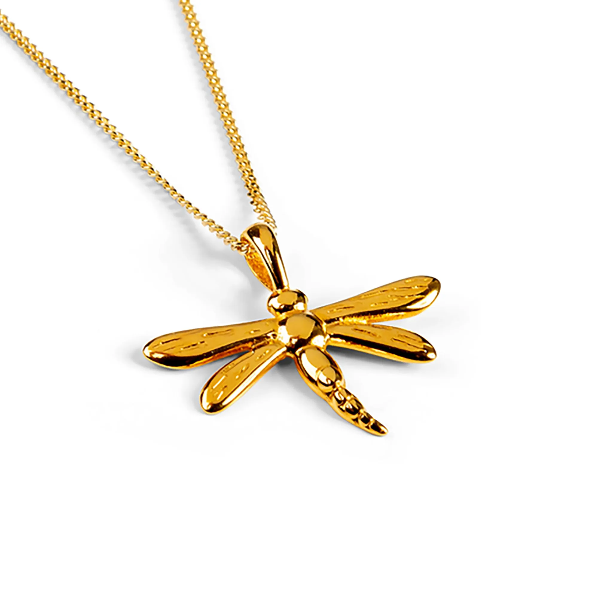 Miniature Dragonfly Necklace in Silver with 24ct Gold sold by Henryka
