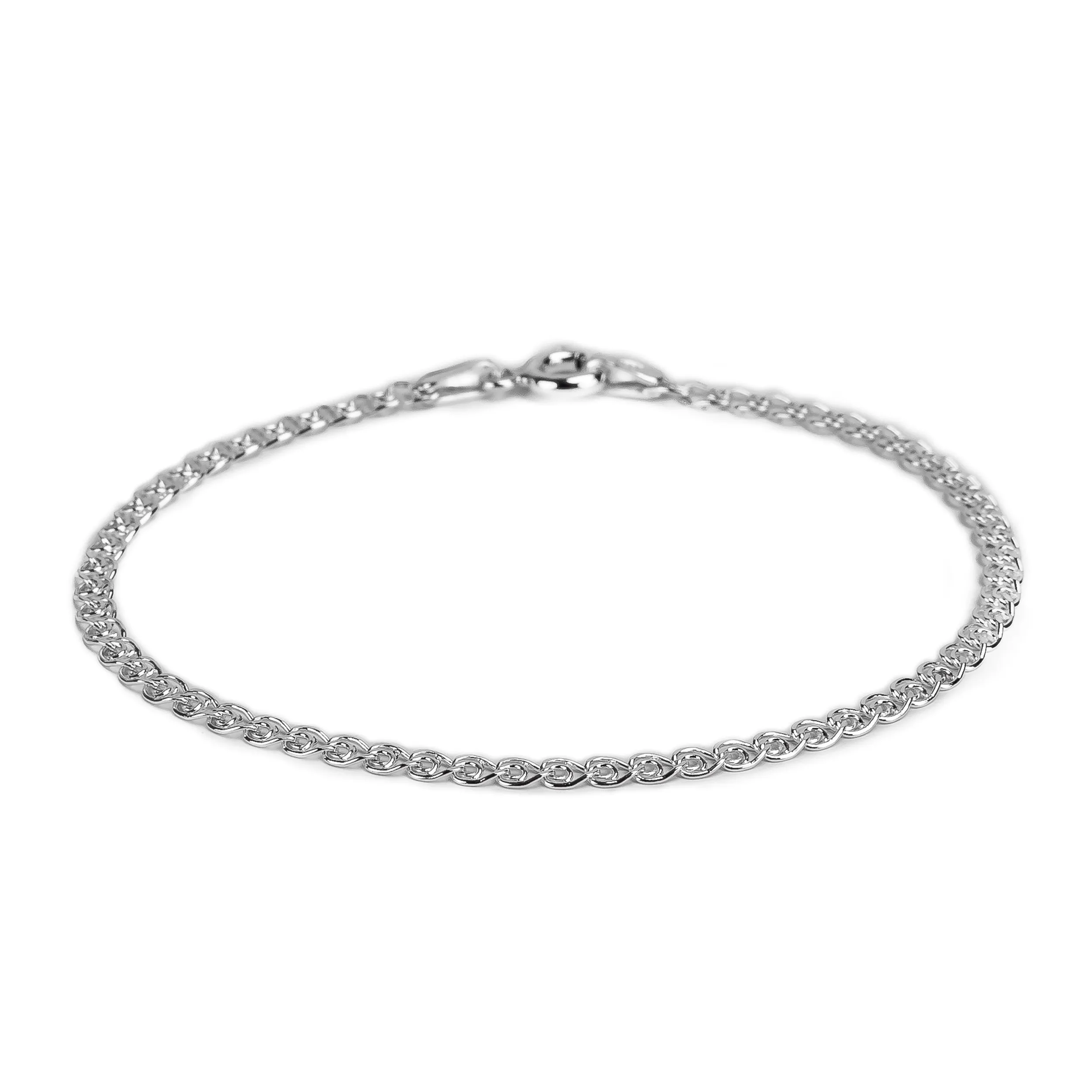 925 Sterling Silver Double Heart Link Bracelet sold by Henryka