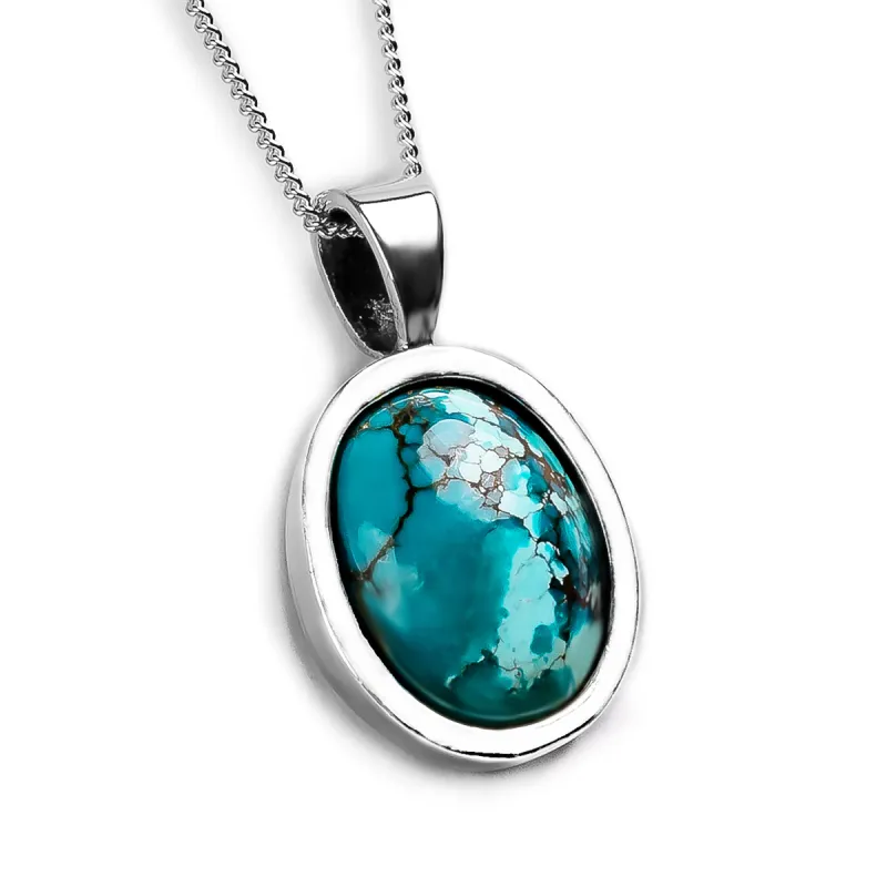 Dainty Tibetan Turquoise Necklace -  Natural Designer Gemstone sold by Henryka