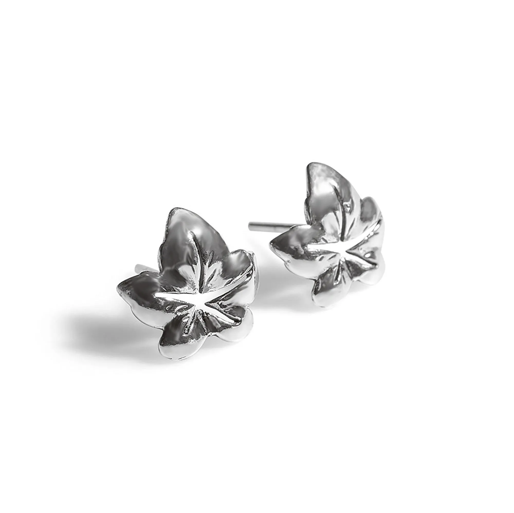 Ivy Leaf Stud Earrings in Silver sold by Henryka