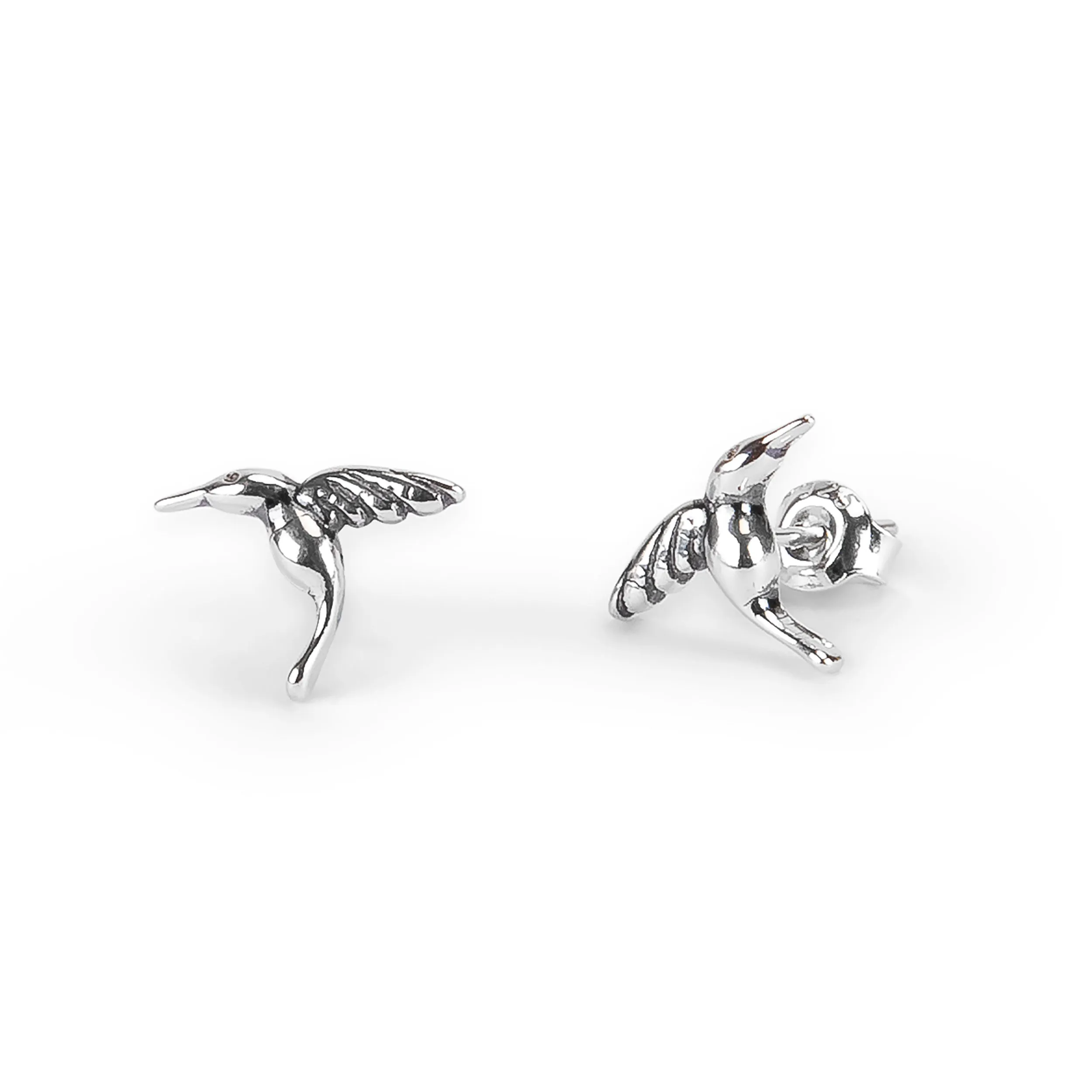 Miniature Hummingbird Stud Earrings in Silver sold by Henryka product image thumbnail 4
