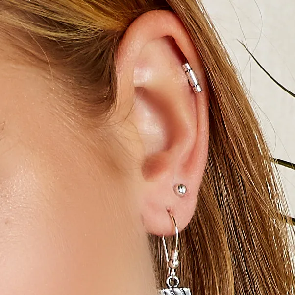 Silver Totem Bar Stud Earrings sold by Henryka product image thumbnail 2