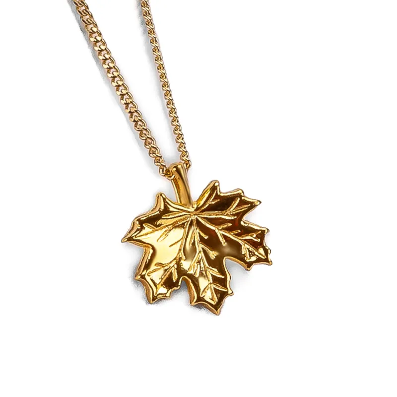 Maple Leaf Necklace in Silver with 24ct Gold sold by Henryka