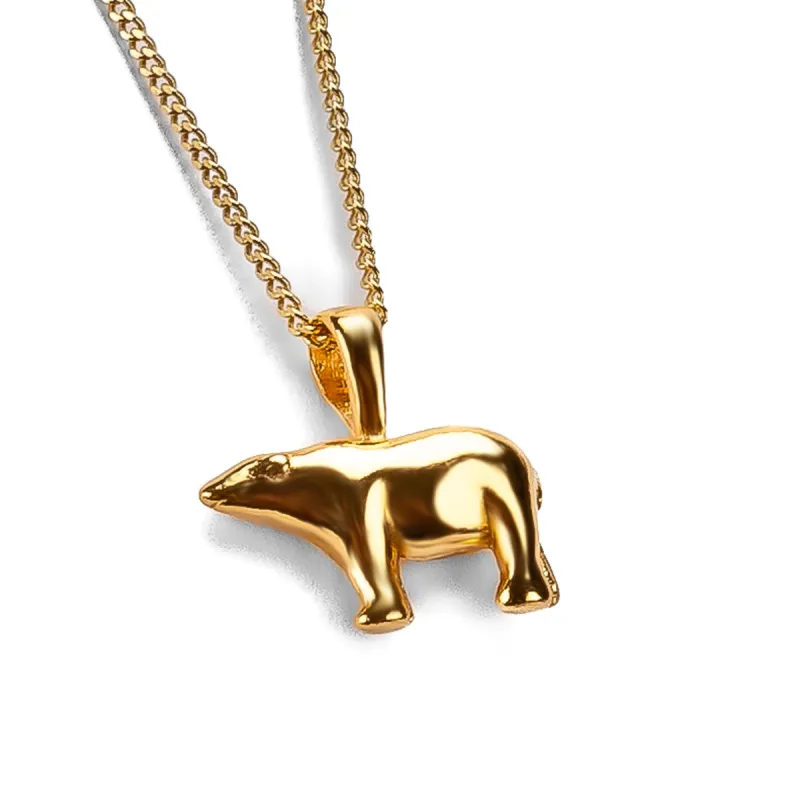 Polar Bear Necklace in Silver with 24ct Gold sold by Henryka