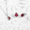 Classic Teardrop Necklace in Silver and Garnet sold by Henryka