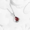 Classic Teardrop Necklace in Silver and Garnet sold by Henryka