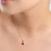 Classic Teardrop Necklace in Silver and Garnet sold by Henryka