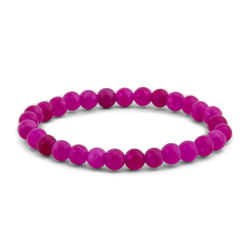 Stretch Bead Bracelet in Ruby Quartz sold by Henryka