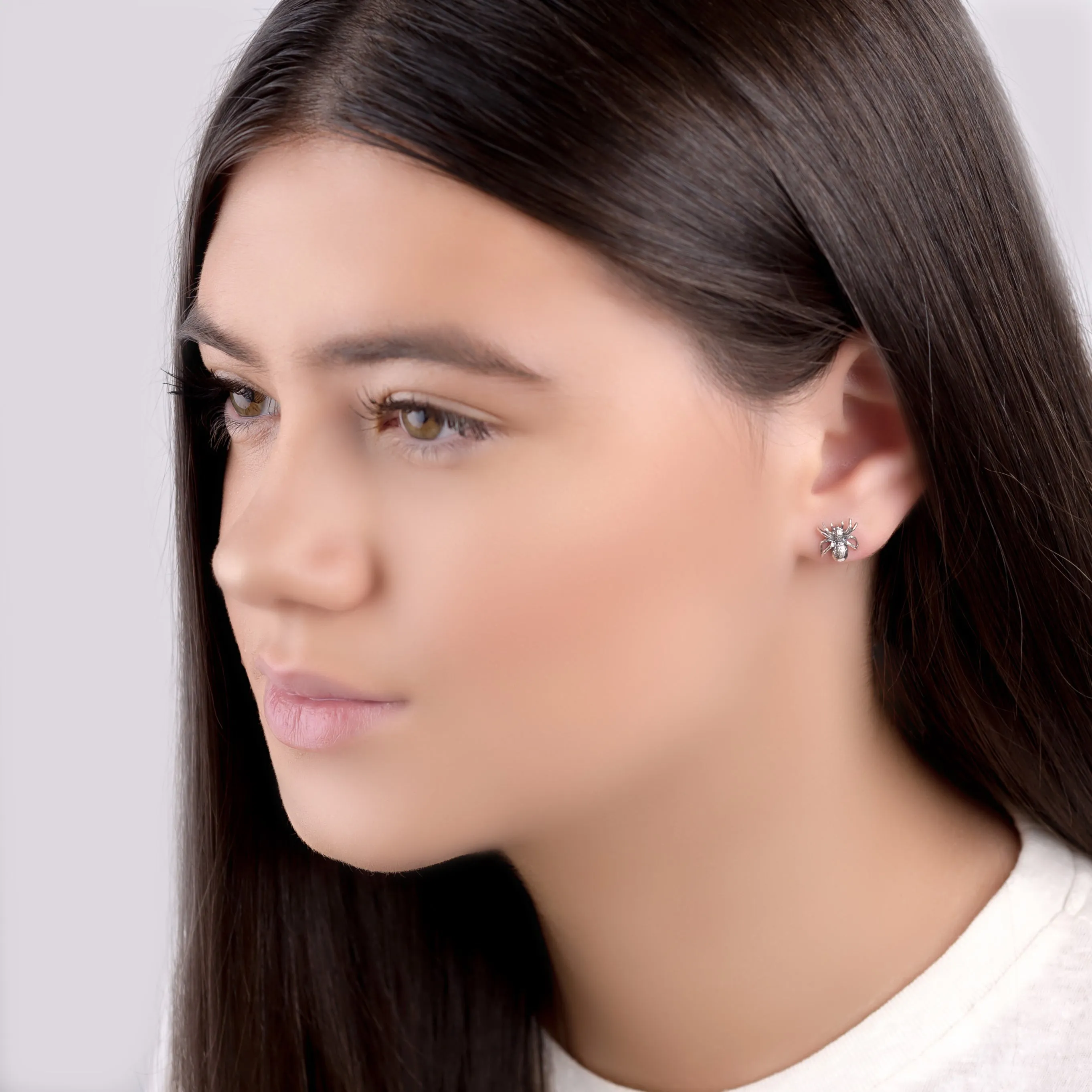 Tarantula Spider Stud Earrings in Silver sold by Henryka product image thumbnail 3