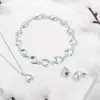 Classic Teardrop Necklace in Silver and Blue Topaz sold by Henryka