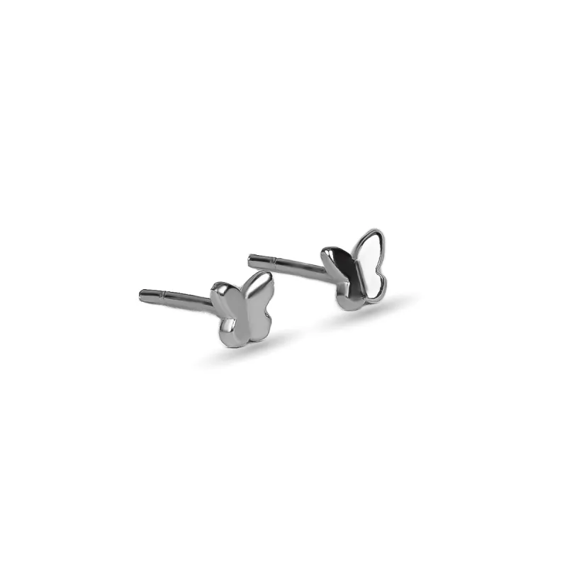 Tiny Butterfly Stud Earrings in Silver sold by Henryka