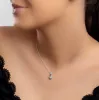 Round Charm Necklace in Silver and Blue Opal sold by Henryka