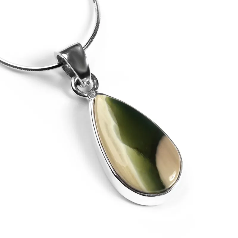 'Frosty' Dendritic Opal Necklace - Natural Designer Gemstone sold by Henryka