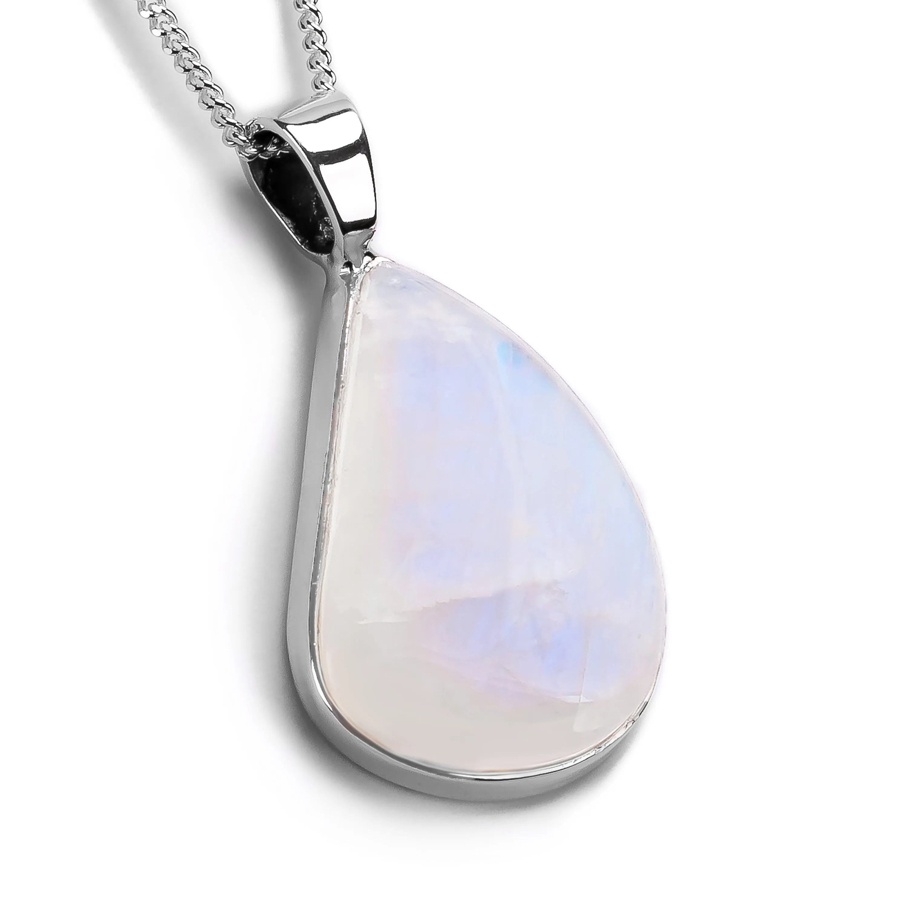 Fabulous Blue Flash Moonstone Gemstone Necklace - Natural Designer Gemstone sold by Henryka